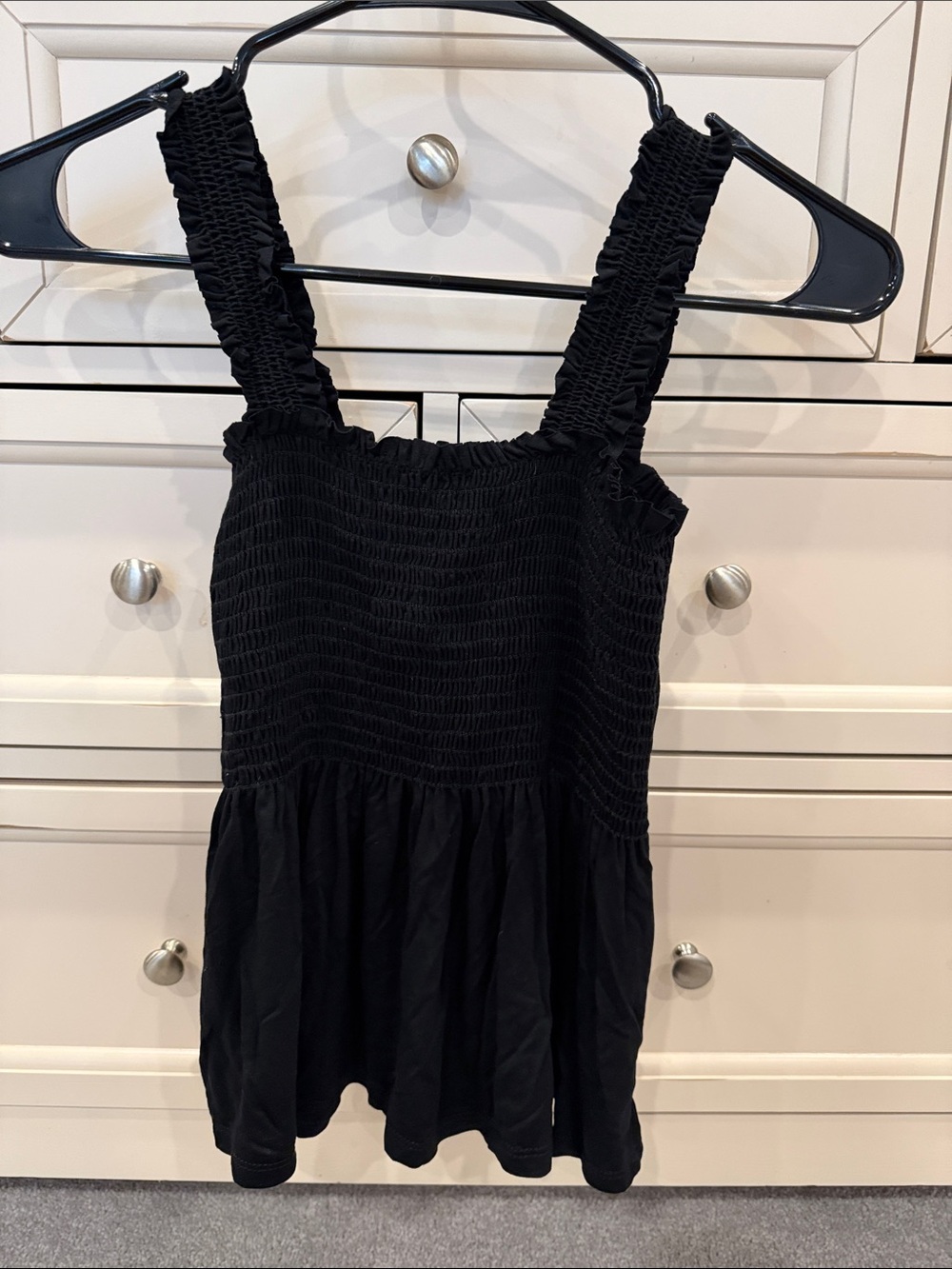 Pink Lily Black Smocked Tank Top never worn